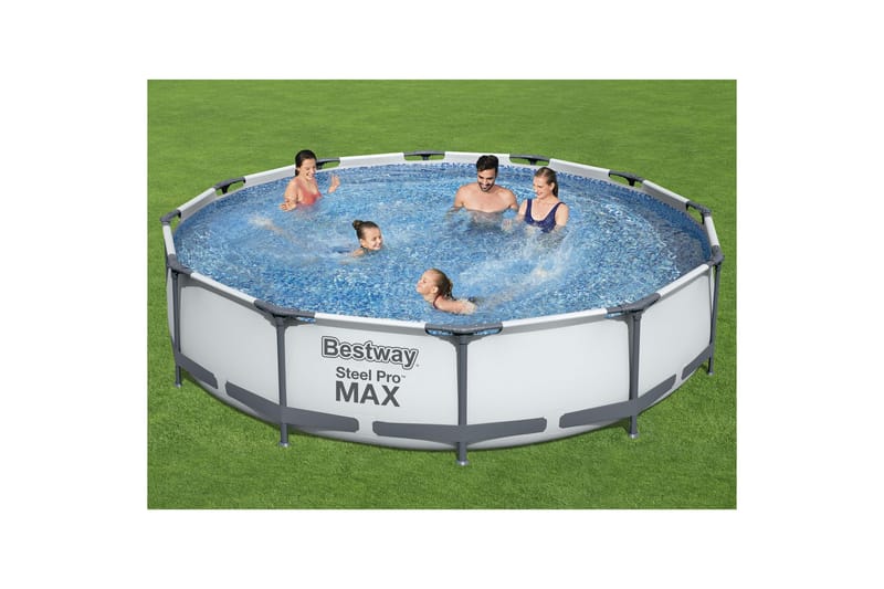 Bestway Steel Pro MAX overjordisk pool Rund 3,66x0,76 m Grå - Bestway - Have - Udendørsbad - Pool - Fritstående pool