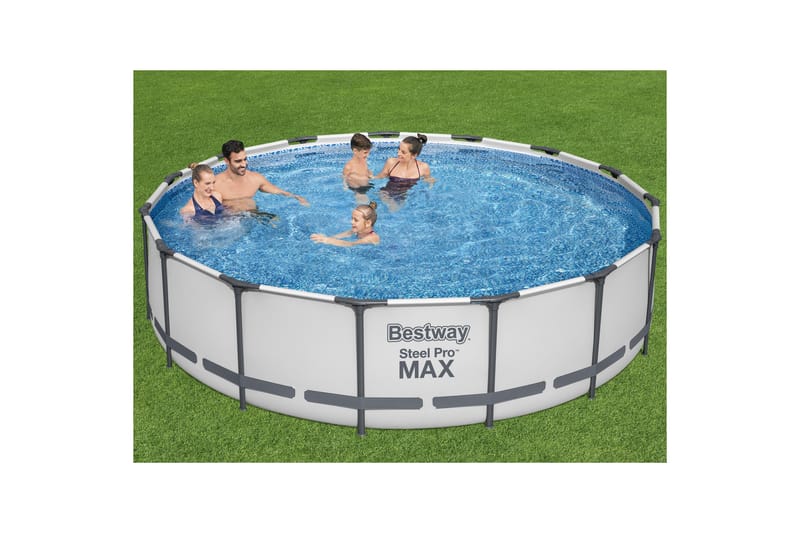 Bestway Steel Pro MAX Rund overjordisk pool 4,57 m Grå - Bestway - Have - Udendørsbad - Pool - Fritstående pool