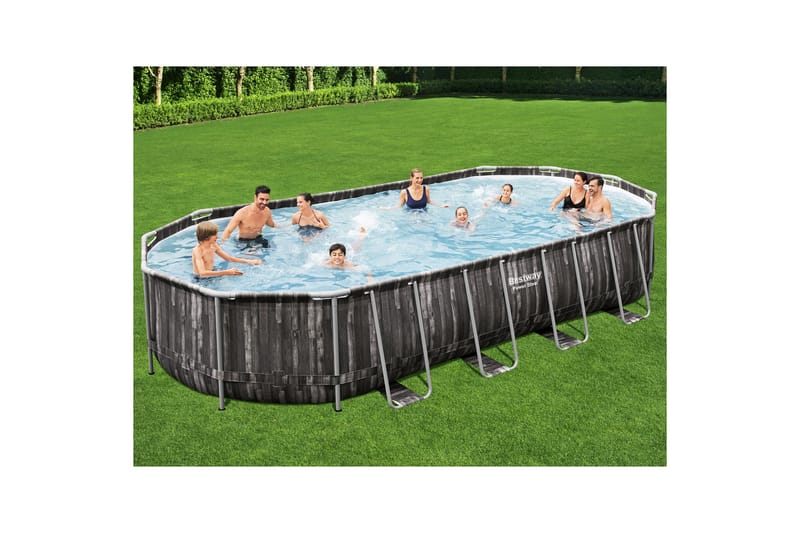 Bestway Power Steel Overjordisk pool 7,32 x 3,66 m Grå - Bestway - Have - Udendørsbad - Pool - Fritstående pool