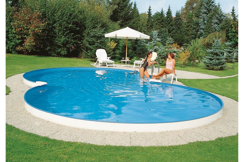 Stålvægspool Premium Oktogon 6,25x3,6x1,5m Indbygget L:C Hvi - Planet Pool - Have - Udendørsbad - Pool - Fritstående pool