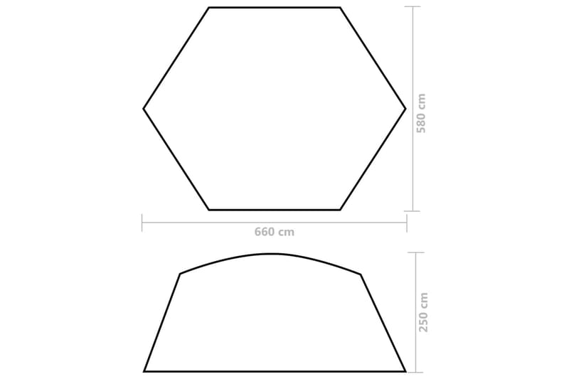 pooltelt 660x580x250 cm stof gul - Have - Udendørsbad - Pooltilbehør - Øvrigt pooltilbehør