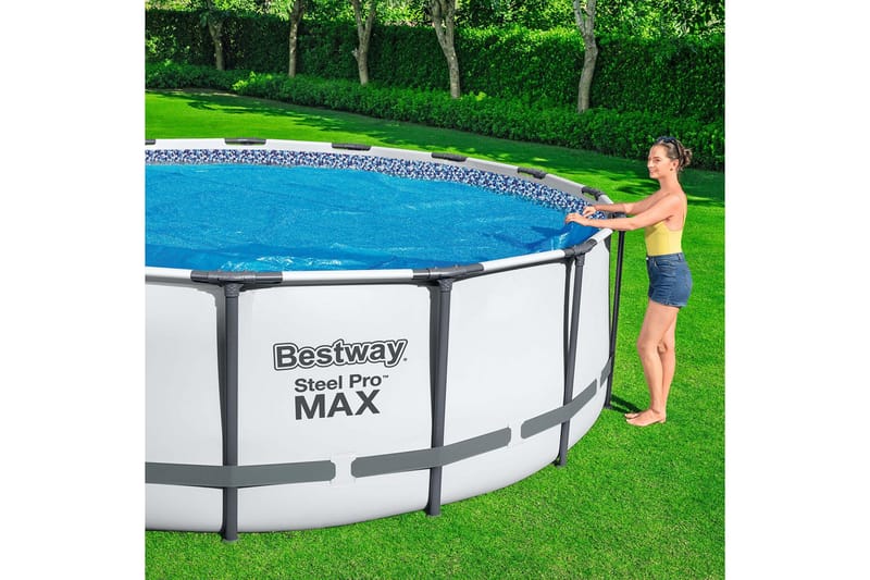 Flowclear solbeskyttelse/pooloverdækning til overjordisk pool - 3,66 m Blå - Bestway - Have - Udendørsbad - Pooltilbehør - Poolbeskyttelse - Poolovertræk & poolcover