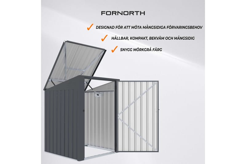 Fornorth Skraldeskur 98x101x131 cm - Hvid - Have - Udestue & fritidshus - Opbevaringsskur & haveskur - Skraldespandsskjuler