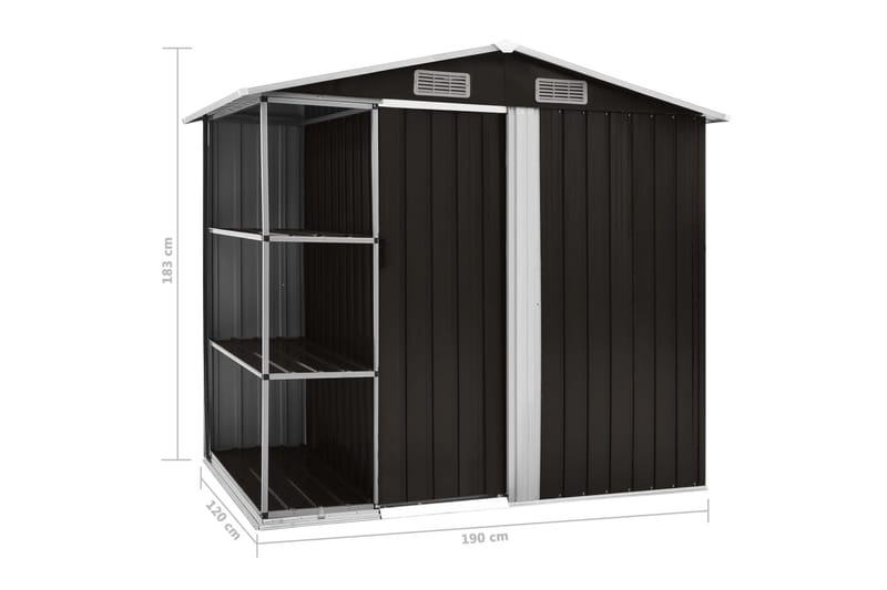 Haveskur Med Reol 205X130X183 cm Jern Brun - Have - Udestue & fritidshus - Opbevaringsskur & haveskur - Redskabsskur