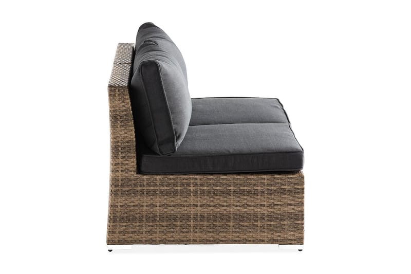 Wisconsin Premium Loungesofa uden Armlæn 2-Pers. - Polyrattan/Sand/Sort - Havemøbler - Loungemøbler - Loungesofaer