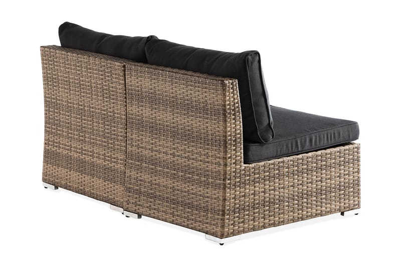 Wisconsin Premium Loungesofa uden Armlæn 2-Pers. - Polyrattan/Sand/Sort - Havemøbler - Loungemøbler - Loungesofaer