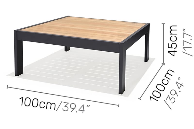 Palau Cafébord 103 cm - Træ/Grå - Havemøbler - Balkon - Balkonmøbler - Altanborde