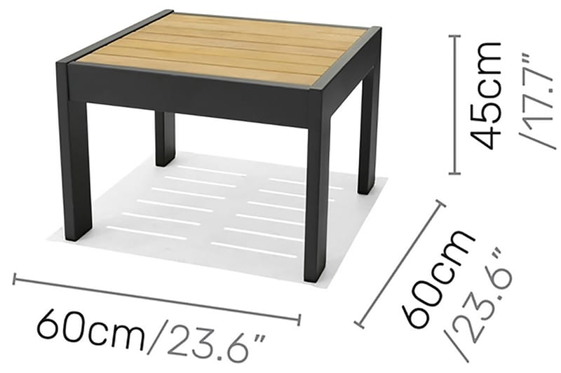 Palau Cafébord 63 cm - Træ/Grå - Havemøbler - Balkon - Balkonmøbler - Altanborde