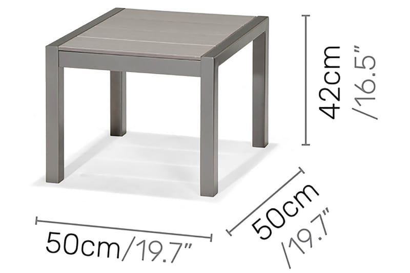 Solana Sidebord 50 cm - Grå - Havemøbler - Balkon - Balkonmøbler - Altanborde