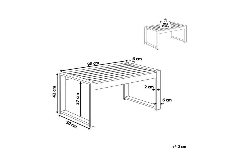 Racale Sidebord 90x50 cm - Lysegrå - Havemøbler - Balkon - Balkonmøbler - Altanborde