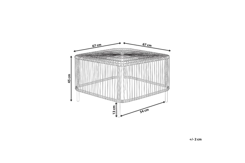 Rimouski Sidebord 67x67 cm - Natur/Sort - Havemøbler - Balkon - Balkonmøbler - Altanborde