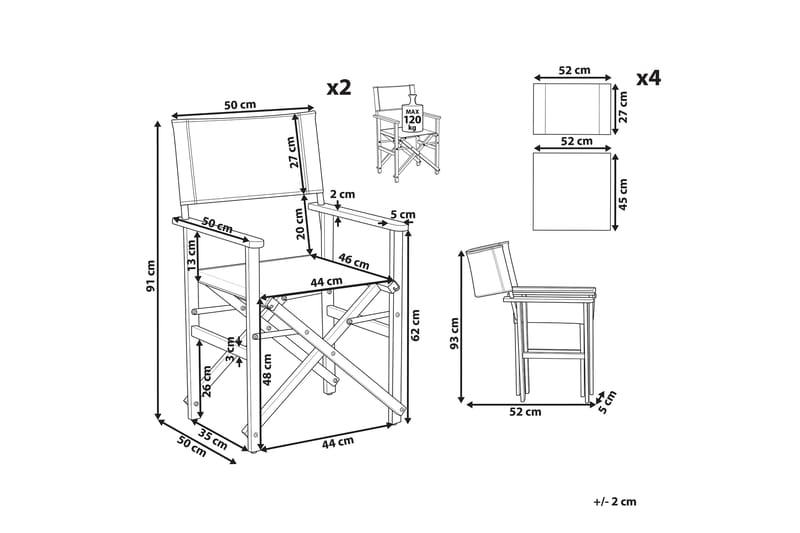 Salve Armstol 2 stk - Brun - Havemøbler - Balkon - Balkonmøbler - Altanstole