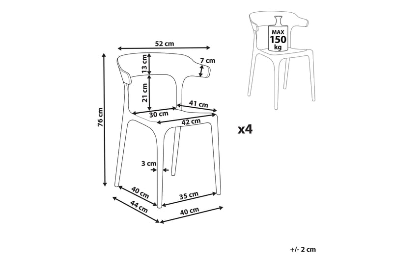 Squinzano Armstol 4 stk - Grå - Havemøbler - Balkon - Balkonmøbler - Altanstole