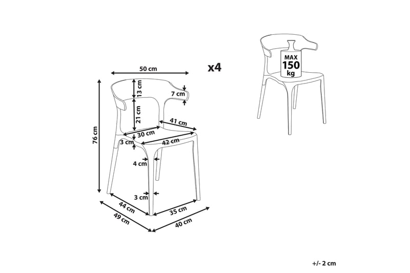 Squinzano Armstol 4 stk - Hvid - Havemøbler - Balkon - Balkonmøbler - Altanstole