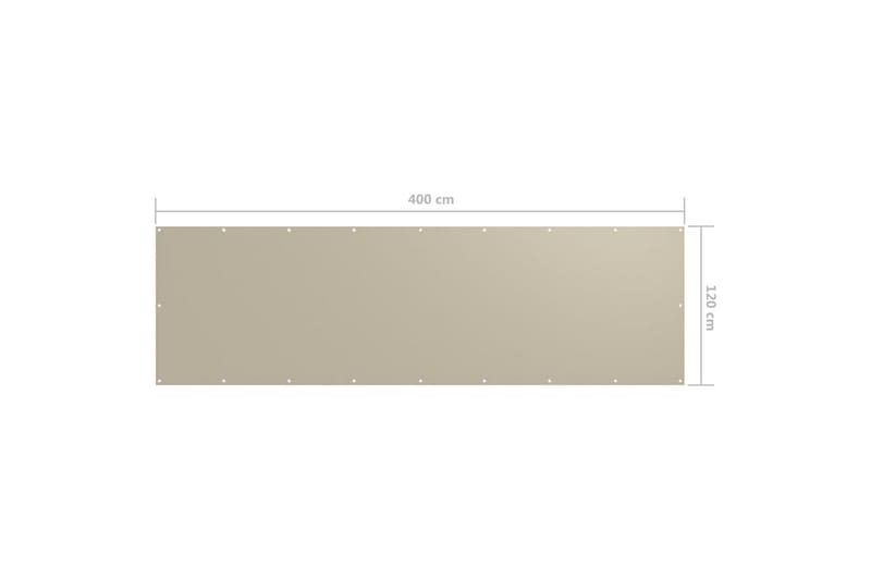 altanafskærmning 120x400 cm oxfordstof beige - Beige - Havemøbler - Balkon - Sikkerhed & læhegn balkon - Altanafskærmning