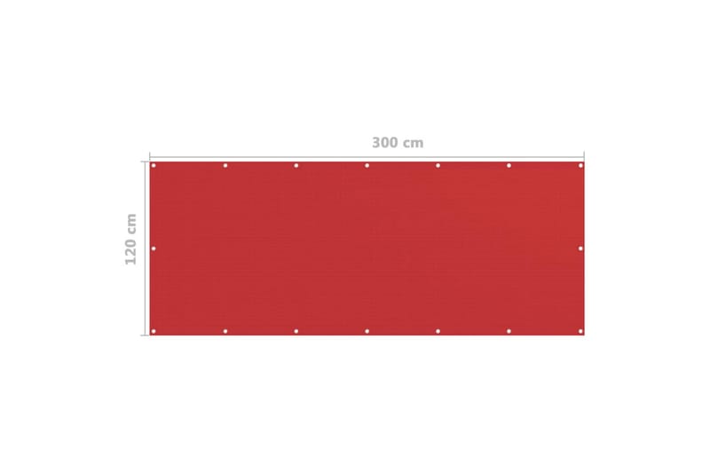 altanafskærmning 120x300 cm HDPE rød - Rød - Havemøbler - Balkon - Sikkerhed & læhegn balkon - Altanafskærmning