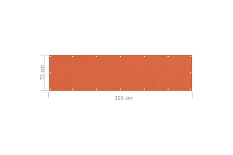 altanafskærmning 75x300 cm HDPE orange - Orange - Havemøbler - Balkon - Sikkerhed & læhegn balkon - Altanafskærmning