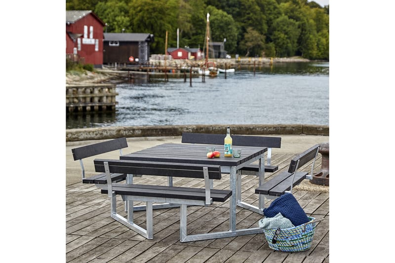 PLUS Twist Bænkesæt med 4 Ryglæn 227 cm - Havemøbler - Havebord - Picnicbord