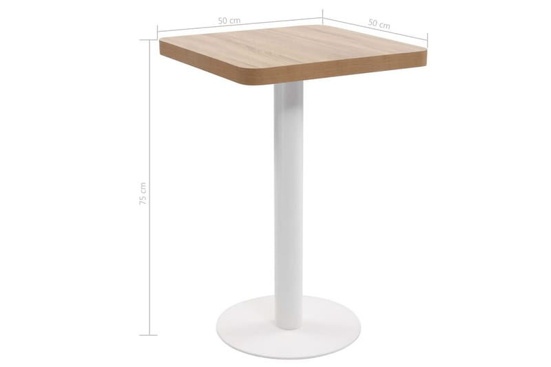 Bistrobord 50x50 cm Mdf Lysebrun - Brun - Havemøbler - Havebord - Cafebord