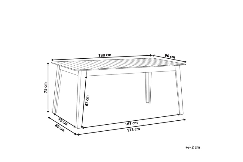 Cellino Spisebord 180x90 cm - Lysebrun - Havemøbler - Havebord - Spisebord & havebord