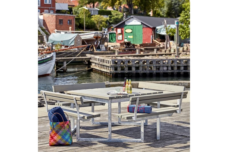 PLUS Twist Bænkesæt med 4 Rygstøtter 227 cm - Havemøbler - Havebord - Picnicbord