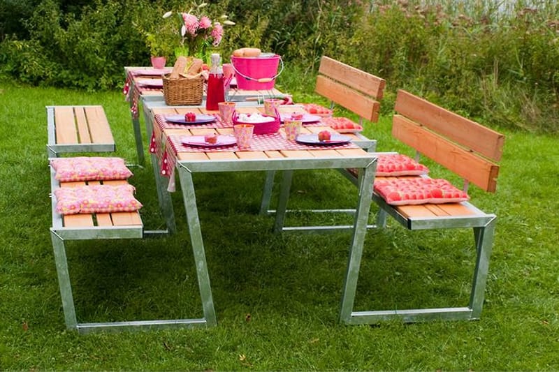 Zigma Picnicbord med Bænk 2 Ryglæn - Neutral - Havemøbler - Havebord - Picnicbord