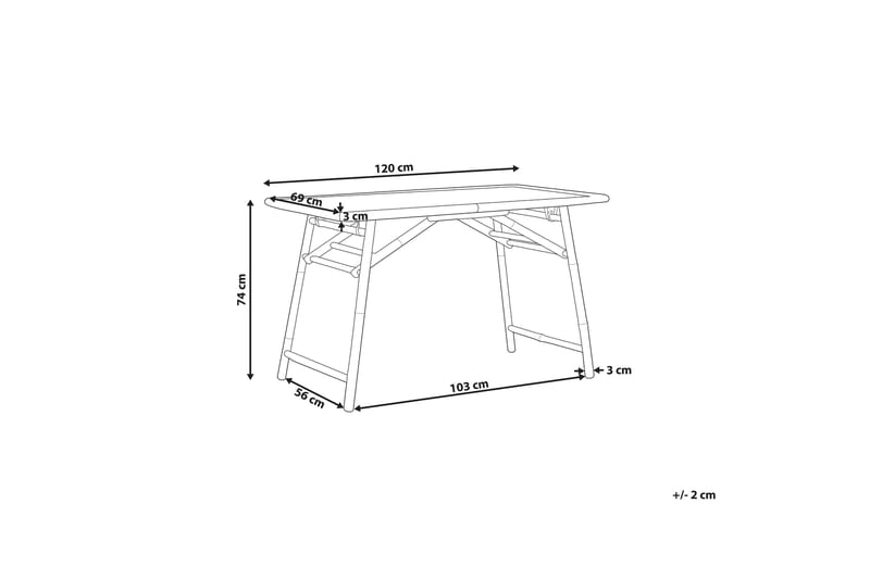 Redding Spisebord 120x69 cm - Lysebrun - Havemøbler - Havebord - Spisebord & havebord