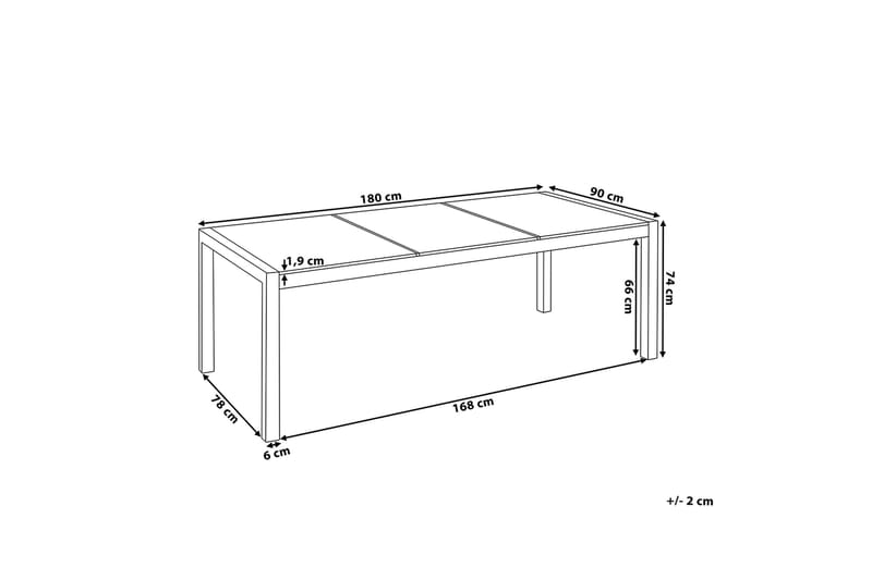 Bacoli Spisebord 180 cm - Grå - Havemøbler - Havebord - Spisebord & havebord