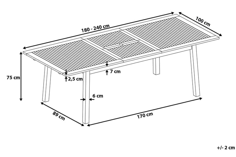 Cesana Havebord 240 cm - Træ / natur - Havemøbler - Havebord - Spisebord & havebord