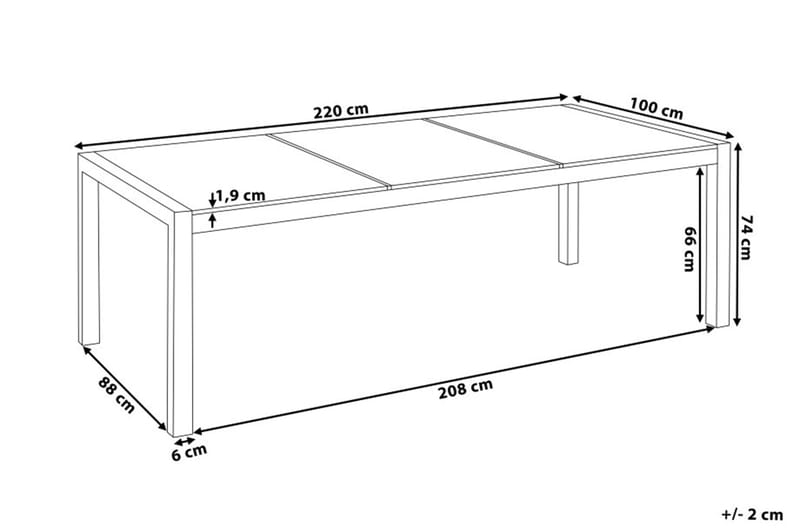 Grosseto Havebord 220 cm - Grå - Havemøbler - Havebord - Spisebord & havebord