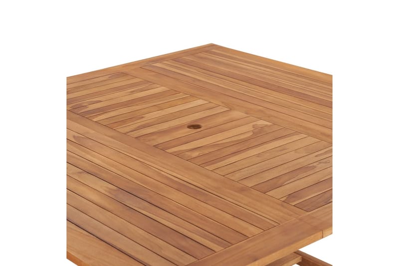 Havebord 150x150x76 cm Massivt Teaktræ - Brun - Havemøbler - Havebord - Spisebord & havebord