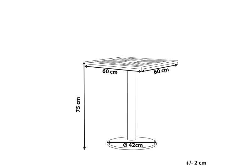 Havebord 60 x 60 cm lysebrun PALMI - Træ/natur - Havemøbler - Havebord - Spisebord & havebord