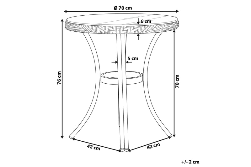 Havebord 70 cm blå/hvid mønster RIFREDDO - Blå - Havemøbler - Havebord - Spisebord & havebord