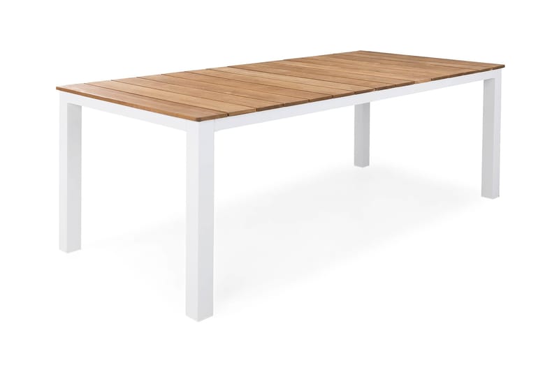 Oliver Spisebord 210x100 cm - Hvid/Teak - Havemøbler børn - Spisebord & havebord