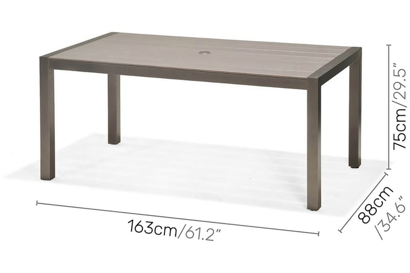 Solana Spisebord 160 cm - Grå - Havemøbler - Havebord - Spisebord & havebord