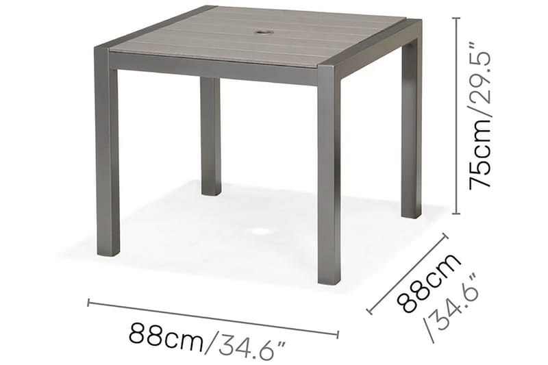 Solana Spisebord 88 cm - Grå - Havemøbler - Havebord - Spisebord & havebord