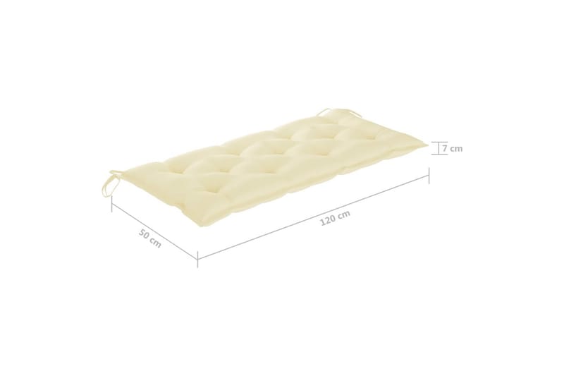 Hynde til havebænk 120x50x7 cm stof cremehvid - Creme - Havemøbler - Hynder - Hynder til bænk & havesofa