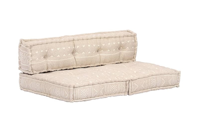 Hynde Til Pallesofa Stof Patchwork Beige - Beige - Havemøbler - Hynder - Hynder til bænk & havesofa