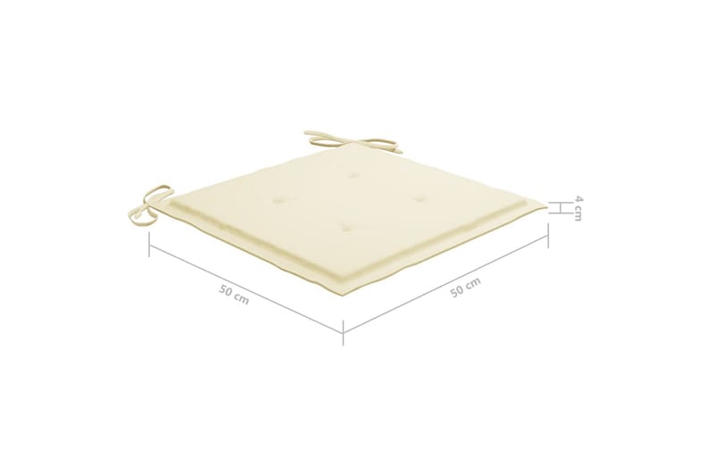 hynder til havestol 4 stk. 50x50x4 cm stof beige - Beige - Havemøbler - Hynder - Hynder til bænk & havesofa