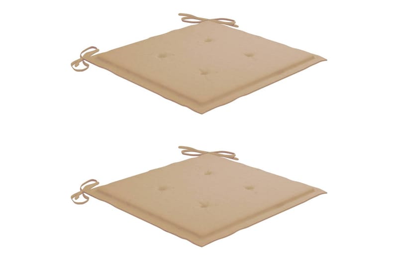 Hynder Til Havestol 2 Stk. 40x40x4 cm Stof Beige - Beige - Havemøbler - Hynder - Siddehynder