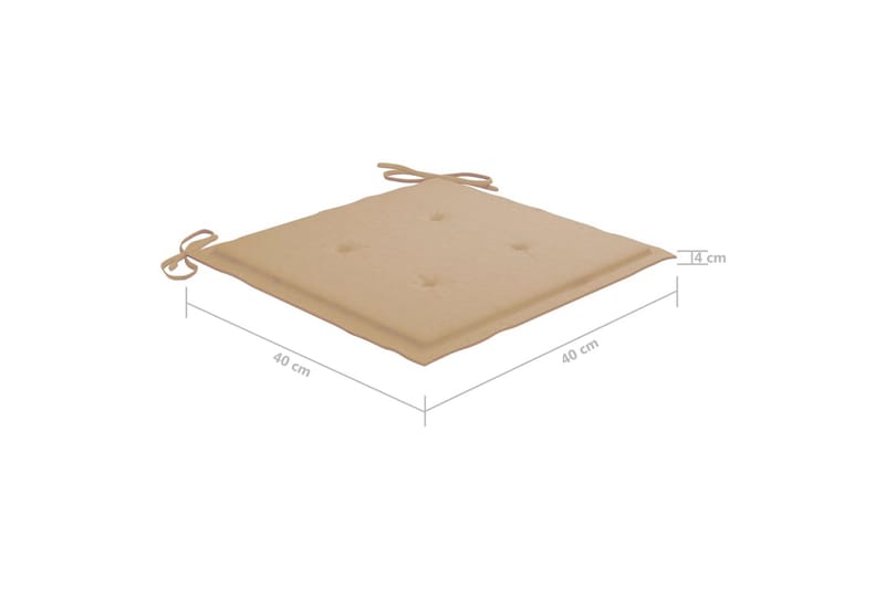 Hynder Til Havestol 2 Stk. 40x40x4 cm Stof Beige - Beige - Havemøbler - Hynder - Siddehynder