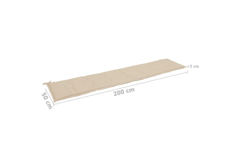 Hynde Til Havebænk 200x50x3 cm Beige - Beige - Havemøbler - Hynder - Siddehynder