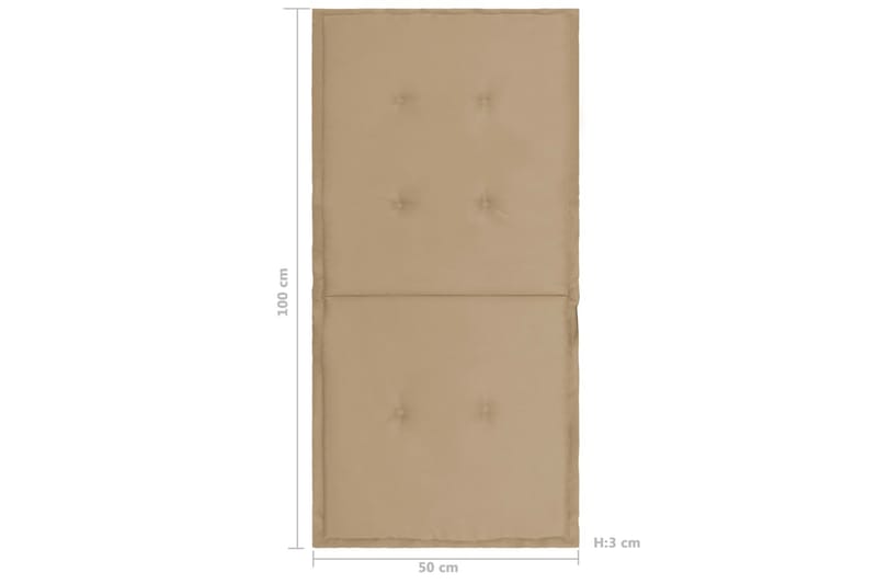 Hynder Til Havestol 2 Stk. 100x50x3 cm Beige - Beige - Havemøbler - Hynder - Siddehynder