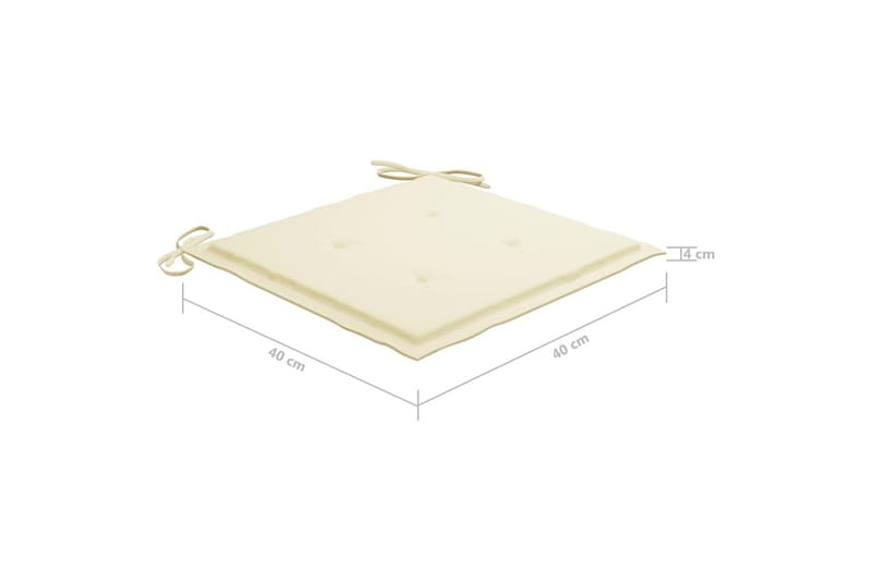 Hynder Til Havestol 2 Stk. 40x40x4 cm Stof Cremefarvet - Creme - Havemøbler - Hynder - Siddehynder