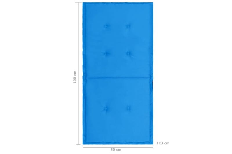 Hynder Til Havestol 4 stk. 100x50x3 cm Blå - Blå - Havemøbler - Hynder - Siddehynder