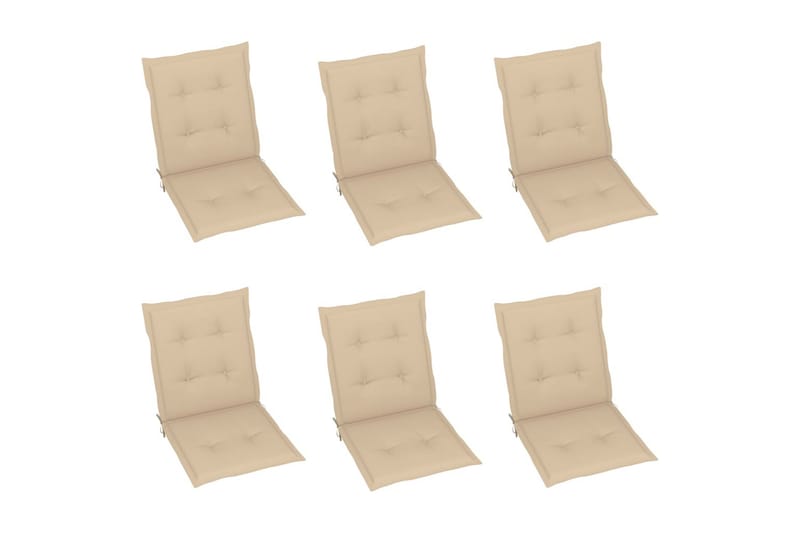 hynder til havestole 6 stk. 100x50x4 cm beige - Beige - Havemøbler - Hynder - Siddehynder