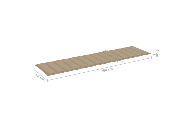 hynde til liggestol 200x50x4 cm stof beige - Beige - Havemøbler - Hynder - Solvognshynder