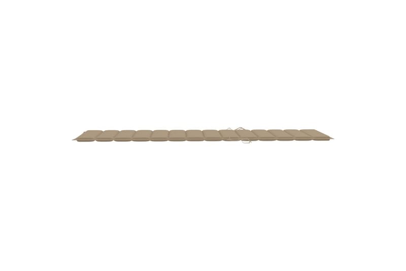 hynde til liggestol 200x70x4 cm stof beige - Beige - Havemøbler - Hynder - Solvognshynder