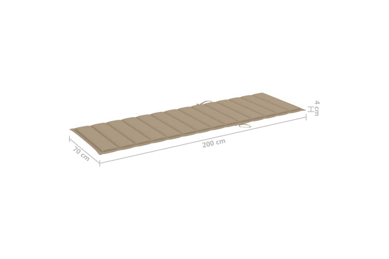 hynde til liggestol 200x70x4 cm stof beige - Beige - Havemøbler - Hynder - Solvognshynder