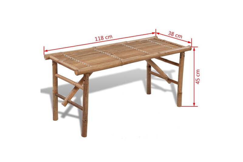 Foldbar Havebænk 118 Cm Bambus - Brun - Havemøbler - Havesofaer & bænke - Udendørs bænk & havebænk